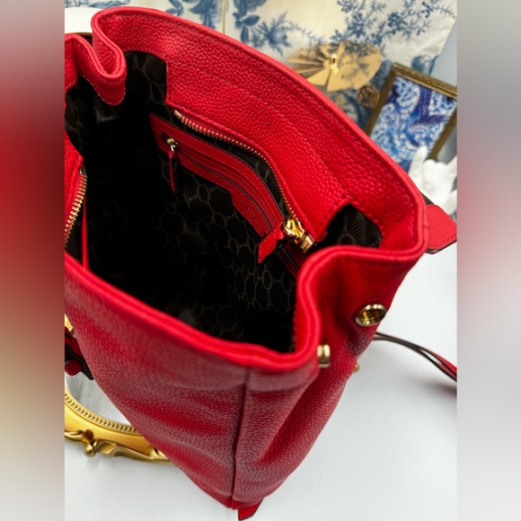🆕 OROTON 🧿 NWOT Bueno Red Leather Backpack - Picture 12 of 16